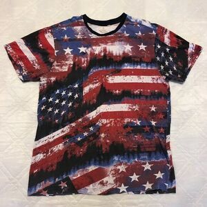 Akademiks Jeanius American Flag T shirt Large‎